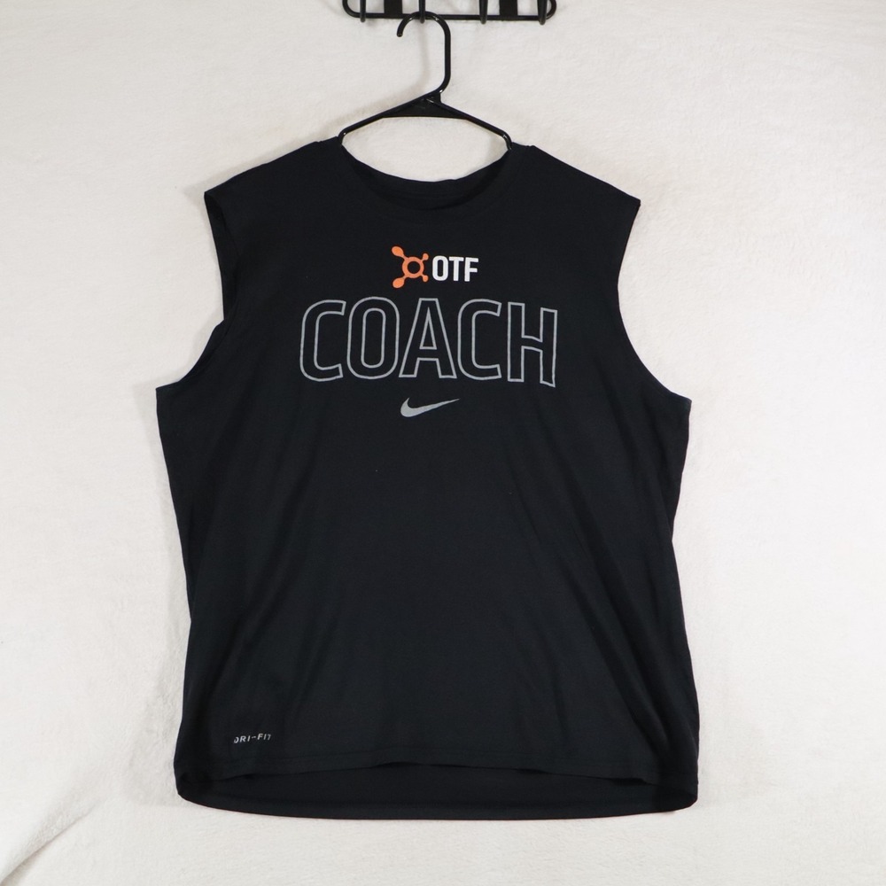 Nike Dri-Fit OTF Coach Orangetheory Fitness Sleeveless Shirt Mens L Black